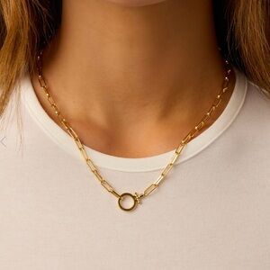Gorjana Parker Paperclip Necklace 18k Gold Plated